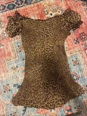Jaipur Leopard-Print Off-Shoulder Top in Brown
